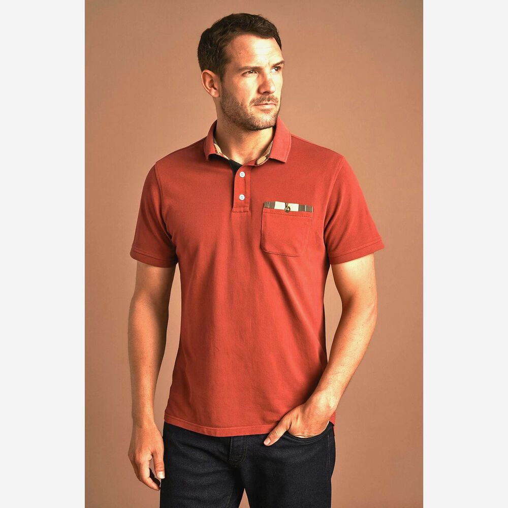 Barbour Pink Button Up Polo Shirt Top   Mens Size XL